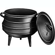 Bruntmor Pre-Seasoned Cast Iron Pot With Lid 8 Quarts African Potjie Pot With Domed Lid,