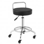 Costway Pneumatic Work Stool Rolling Swivel Task Chair Spa Office Salon with Cushioned Seat-Black