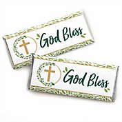 Big Dot of Happiness Elegant Cross - Candy Bar Wrapper Religious Party Favors - Set of 24