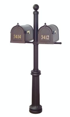 Special Lite Products Company Berkshire Curbside Mailboxes With Front Address Numbers And Fresno Double Mount Mailbox Post