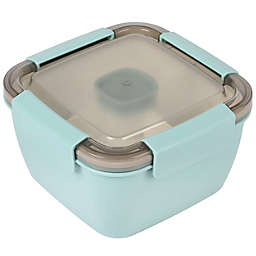 Spice by Tia Mowry Spicy Thyme 6.85in Lunch Box Container with Spork in Light Teal
