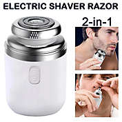 Kitcheniva Mini Electric Shaver Portable 2 in 1 White