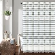 Urban Woven Yarn Dyed Eco-Friendly Recycled Cotton Shower Curtain Navy Single 72X72
