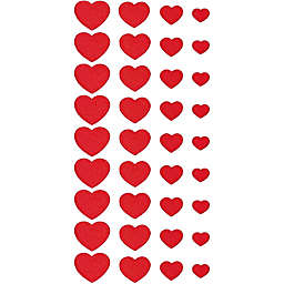 Okuna Outpost Iron On Patches, Red Hearts for Sewing, DIY Crafts (4 Sizes, 36 Pieces)