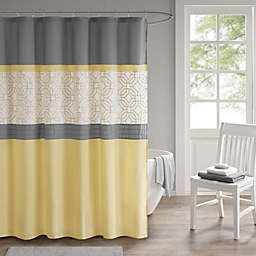 510 Design  100% Polyester Microfiber Embroidery Pieced Shower Curtain