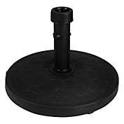 Northlight Black Flat Round Resin Base Stand for Patio Umbrella - 33lbs