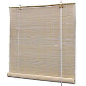 Stock Preferred Natural Bamboo Roller Blinds 55.1" x 63" in Brown