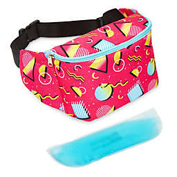 Zodaca Retro 90's Fanny Pack for Kids, Teens, Insulated Waist Bag Cooler with Adjustable Strap for School, Pink (9 x 6 In)