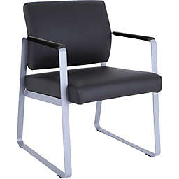 Lorell Lorell Healthcare Seating Guest Chair - Silver Powder Coated Steel Frame - Black - Vinyl - 1 / Each