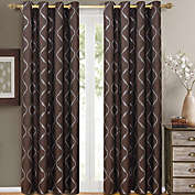 Egyptian Linens - Laguna Contemporary Swirl Jacquard Curtain Panels With Top Grommets (Pair)