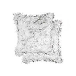 HomeRoots Home Decor. 18 x 18 x 5 Gradient Gray Faux Fur  2pack Pillow.