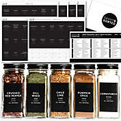 Savvy & Sorted   162 Black Minimalist Spice Labels Stickers   Spice Jar Labels Preprinted   White Text on Black Labels   Spice Jars with Label   Herb Stickers Kitchen Pantry Labels   Spice Jar Organization