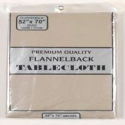 Carnation Home Fashions Vinyl Tablecloth with Polyester Flannel Backing - Linen 52x70"