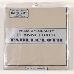 Carnation Home Fashions Vinyl Tablecloth with Polyester Flannel Backing - Linen 52x70\