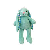 Plushible 14 Inch Plush Green Bunny with Plaid Ears