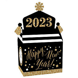 Big Dot of Happiness New Year's Eve - Gold - Treat Box Party Favors - 2023 New Years Eve Party Goodie Gable Boxes - Set of 12