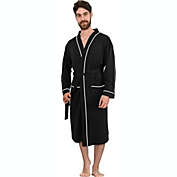 NY Threads Men&#39;s Knit Robe Lightweight Bathrobe Small, Black