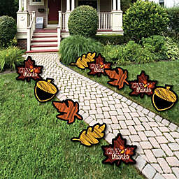 Big Dot of Happiness Give Thanks - Leaf Lawn Decorations - Outdoor Thanksgiving Party Yard Decorations - 10 Piece