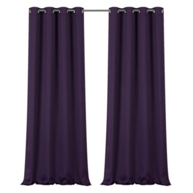 2 Pc Blackout Grommet Thermal Window Curtain Panels - 50" x 95" - Purple. View a larger version of this product image.