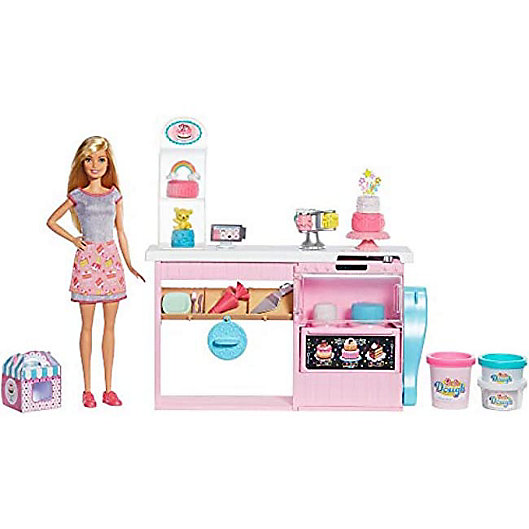 Alternate image 1 for Barbie Cake Decorating Playset with Blonde Doll, Baking Island with Oven