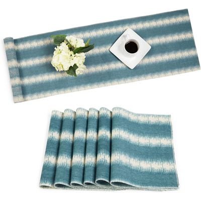 Ambesonne Turquoise Blue Table Runner Dining Room Kitchen Rectangular Runner 16 X 120 Mustard Turquoise Repeating Tropic Fish Pattern on Thin Line Waves