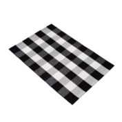 B&B Buffalo Plaid Runner Rug, Washable, Black and White Checkered Rug, Buffalo Plaid Outdoor Rug, Front Porch Rugs, Black and White Outdoor Rug, Retro Lattice Carpet for Farmhouse Living (28" x 44")