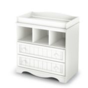Slickblue White Wood Baby Diaper Changing Table with 2 Drawers