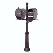 Special Lite Products Company Berkshire Curbside Mailboxes With Front Address Numbers, Newspaper Tube, Locking Inserts And Fresno Double Mount Mailbox Post