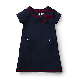 Hope & Henry Girls' Milano Tipped Sweater Dress (Navy with Berry, 3-6 Months)