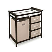 Slickblue Baby Changing Table with 3 Baskets and Hamper in Espresso