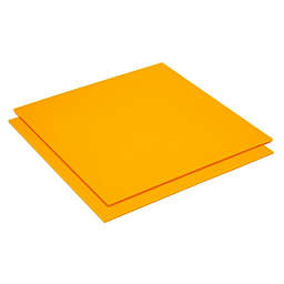 Okuna Outpost Orange Acrylic Square Blanks for Crafts, 1/8 Inch Thick (3mm, 12x12 In, 2 Pack)