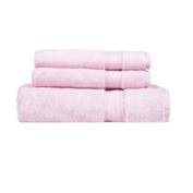 Ninety Six Zero Twist Pink 3 pieces Towel Set with 1 Bath Towel and 2 Hand Towels