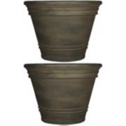 Sunnydaze Franklin Outdoor Flower Pot Planter - Sable - 20-Inch - 2-Pack