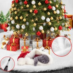 Ecegant Choise 30.7 inch Christmas Tree Skirt Plush Faux Fur Mat