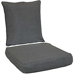 Sunnydaze Back and Seat Cushion Set for Indoor/Outdoor Deep Seating - Gray
