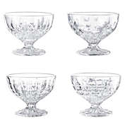 Whole Housewares Glass Dessert Bowls   Set Of 4 Unique Cups   8 Ounce Clear Glass   Glass Ice Cream Sunda