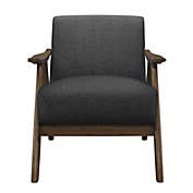 Lexicon Solid Rubberwood Frame Accent Chair -  Dark gray