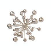 Urban Trends Collection Metal Round Tabletop Decor with Beads Edges Design Metallic Finish Champagne