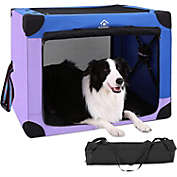 Ownpets Portable Dog Crate Collapsible Large(Blue and Purple)