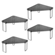 mDesign Plastic Bathroom Stackable Corner Organizer Shelf