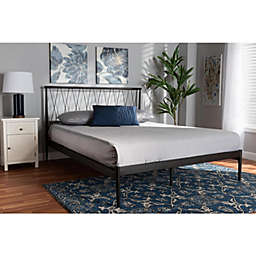Baxton Studio  Baxton Studio Nano Modern and Contemporary Black Finished Metal Queen Size Platform Bed