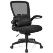Slickblue Ergonomic Desk Chair with Lumbar Support and Flip up Armrest-Black