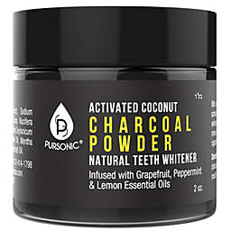 Pursonic Teeth Whitening Charcoal Powder Natural, Infused With Grapefruit,Peppermint & Lemon Essential Oils, 2oz