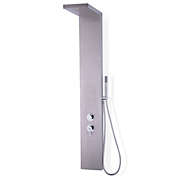 Slickblue 55 Inch Brushed Stainless Steel Shower Panel Rainfall Waterfall