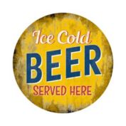 Smart Blonde C-848 Ice Cold Beer Served Here 12" Novelty Metal Circular Sign