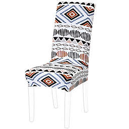 PiccoCasa Stretch Bar Stool Slipchair Cover Protector, 1 Piece, Medium, White And Brown