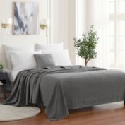Sweet Home Collection   100% Fine Cotton Blanket Luxurious Breathable Weave Stylish Design Softh, Full/Queen, Waffle Weave Gray