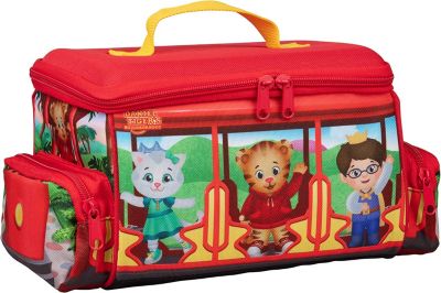 Daniel Tiger's Neighborhood- Insulated Durable Lunch Bag Tote for Kids, Reusable Heavy Duty Lunch Box w Handle and Mesh Pocket for Back to School - Trolley with Friends