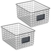 mDesign Metal Wire Food Organizer Storage Bin, 2 Pack