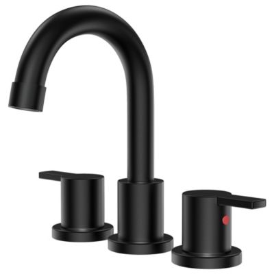 Vanity Krafters Widespread Bathroom Faucet with Drain Kit Included in Matte Black